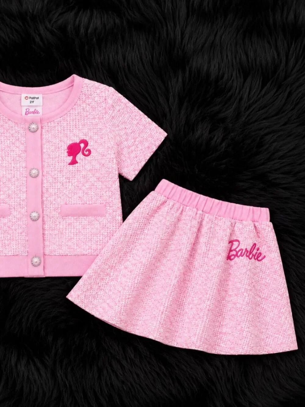 Barbie Toddler Girls Pink 2-Piece Skirt Set